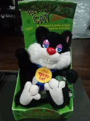 RETRO Metro Toy Full of Surprises! "Tricky Cat" Black White Cat Vibrating Plush!