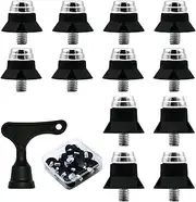 [GIONAR] Football Boots Screw Stud Set 13 mm / 16 mm Plastic Replacement Studs with Special Key and Storage Box Soccer Studs M5 for Football and Rugby Shoes Pack of 12, Black, Einheitsgröße