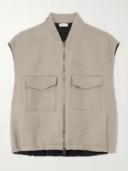 [Brunello Cucinelli] Brunello Cucinelli - Wool-flannel Vest - Beige - xx large xx large Neutrals