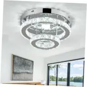 9.8 Inch Mini Chandelier Light Fixture Round LED Crystal Ceiling Cool White