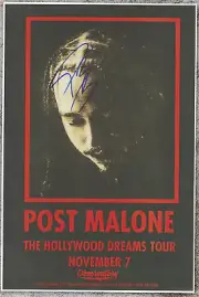 ⭐POST MALONE - Signed Poster - The Hollywood Dreams Tour - READY TO FRAME