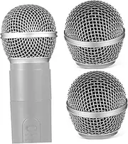 MINAOLULUS 2Pcs Microphone Grill Heads Durable Mesh Replacement for Enhanced Sound Clarity Easy Installation Compatible with Various Microphones for Musicians