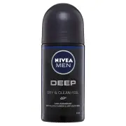 Nivea Men Deep Dry & Clean Feel Anti-Perspirant Roll-on Deodorant 50ml