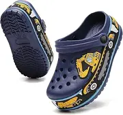 [YUKTOPA] Girls Boys Clogs Shoes Cartoon Slides Sandals Little Kid's Slip-on Garden Shoes Lightweight Beach Pool Shower Slippers