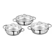 KORKMAZ Tombik Stainless Steel Omelet Set, Cooking Pots with Lids, 6Pcs
