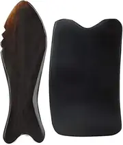 Massage Plate, Portable Ox Horn Scraping Board Face Neck Massage Muscle Pain Relief Gua Sha Tool for Face/Neck ect /1329