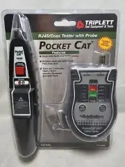 Byte Brothers Cable Tester & Probe, RJ45/COAX Pocket CAT 200 CTX200P Triplett