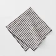 Sheridan Abbotson Linen Ticking Stripe Napkin Set in Cabon 100% Belgian flax linen