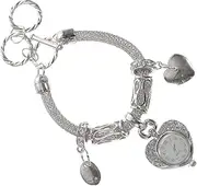 [BESTYASH] 1pc Bracelet Watch Charm Heart Charm Bracelet Watches Ladies Fancy Silver Bangles Goldendoodle Ornament Decoration Ladies present Wedding Decor Jewelry for Silver Alloy