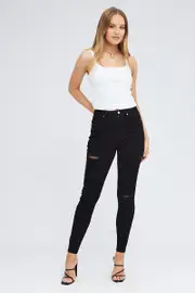 Ally Fashion Black Skinny Jeans - Size 6, Women's Skinny Jean