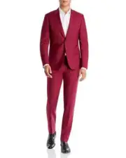 $995 Paul Smith Men's Burgundy Soho Extra Slim Fit 2 PC Suit 36R yse2122a