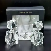 Collectible Oleg Cassini Crystal Perfume Bottles Signed NWT Set-2 #124260