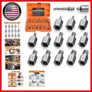 Versatile Screw Bolt Extractor Set, 15-Piece Chrome Moly Tool for Fast Results