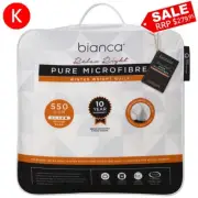 BIANCA KING Bed Relax Right Pure Microfibre 550gsm Winter Weight Quilt
