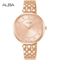 在飛比找PChome24h購物優惠-ALBA 雅柏 簡約時尚晶鑽腕錶/玫瑰金/32mm (Y12
