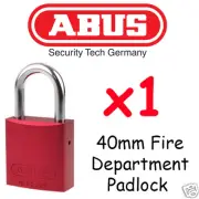 Fire Department Abus 40mm x1 Lock - Red Fire Brigade Padlock - !!!!