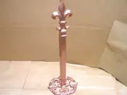 Copper color Iron Paper Towel Holder Finial Fleur de Lis Handmade in USA