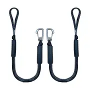 2Pcs 4FT Bungee Dock Line Boat Ropes for Docking Line Mooring Rope with Stainless Steel Clip Accessories for Boats
