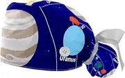 [WOSHJIUK] Working Hat 2 Pack Scrub Caps for Women,Planet Star Solar System,Tie Back Cap Adjustable Scrub Hat