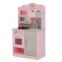 在飛比找蝦皮商城優惠-Teamson 佛羅倫斯木製廚房玩具 - 粉紅色/灰色