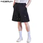INCERUN 鏤空寬款設計寬鬆短褲