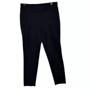 Club Monaco Bodycon Pants Womens Soot Black Zip Pockets Flat Front Size 6