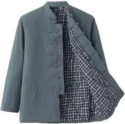 [Generic] Tang Suit Cotton-Padded Jacket Chinese Style Fleece Jacket Winter Retro Cotton and Linen Clothes Jacket
