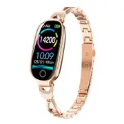 Fitness Smart Watch Women Waterproof Bluetooth Call Sports Mode DIY Dials Body Sleep Monitor Tracker Color Gold