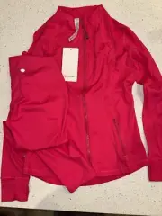 Lululemon Define Jacket And Crop Leggings Sz 4 Passionate Color