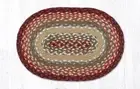 Thistle Green, Country Red 10"x15" Oval Placemat, Braided Jute Table Mat MS-417
