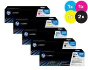 HP 125A Toner Cartridges Value Pack - Includes: [2 x Black, 1 x Cyan, Magenta, Yellow]
