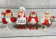 Target Spritz 2023 Set of 4 Valentine's Day Birds Jet Fledge Avi Aerial