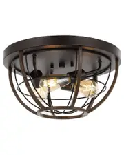 JONATHAN Y Lyla 15In 3-Light Rustic Farmhouse Iron LED Flush Mount