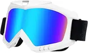 Eyeglasstor Dirt Bike Goggles for Men,Ski Goggles Women and Kids,Motorcycle ATV Goggles Adult Motocross Skiing Snow Goggles(White)