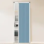 KOQENAG Customizable Internal Sliding Folding Door, Foldable Divider Gate with Metal Frame and Non-Woven Panel, Compact Honeycomb Accordion Door for Privacy(Blue,58x80in(147x203cm))
