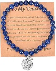 [Kilener] Teacher Gifts Bracelet for Men Women Thank You Gifts for Teachers Beaded Bracelets for Men Christmas Birthday Gifts for Teacher Appreciation Retirement Gift Bracelet