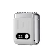 Mini Electric Shaver With Digital Screen USB Rechargeable Travel Trimmer Electric Beard Shaver White