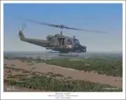 UH-1C HUEY - "RAZORBACK GUNSHIP" by Mark Karvon - Aviation Art Print --