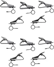 Mellisso 10 Pcs Ring Mini 7.5 mm Microphone Clip Holder Tie Clip Collar Clip Practical (Black)