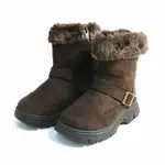 [出清] ESKT 台灣 兒童 雪靴 簡易冰爪 兒童短靴 防潑 防滑靴子 咖啡 SN222