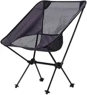 Camping Stool Camping Stool Outdoor Camping Portable Folding Chair Moon Stool Aluminum Alloy Picnic Barbecue Leisure(Gray)