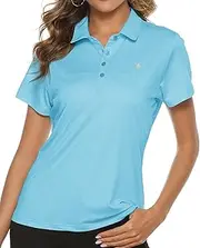 [TBMPOY] Women's Golf Polo T Shirts Lightweight Moisture Wicking Short Sleeve Shirt Quick Dry 4-Button