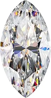 [Roy Rose Jewelry] Star Fire Moissanite Loose Stone Marquise Cut Moissanite Loose Gemstones D/VVS1 Clarity for Pendant, Ring, Stud Earring - Jewelry Making 0.05ct-3ct with Certificate of Authenticity