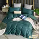 Betrise墨然綠 加大 LOGO系列 300織紗100%純天絲防蹣抗菌四件式兩用被床包組