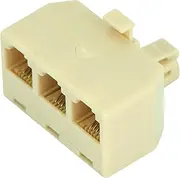 RJ11 6P4C Telephone/Phone Line 1 Male to 3 Female Modular T Adapter