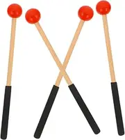 Hoement 2 Pairs Drumstick Rubber Mallet Wood Mallet Drum Sticks Percussion Drum Mallets Music Instrument Mallets Rubber Drum Mallet Concert Mallet Percussion Tongue Drum Mallets
