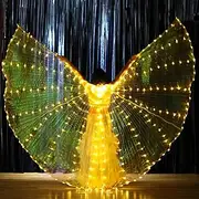 Sekopesy Illuminated LED Fairy Wings for Kids and Adults Multicolored Glowing Butterfly Wings for Enchanting Parties and Events (55inch for Adults, Yellow Lights)
