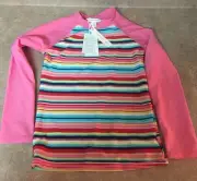 Pumpkin Patch Core Essentials Long Sleeved Striped Rash Vest Size 8 NWT
