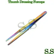 New Thumb Dressing Forceps 5" Tweezers Serrated Multi Rainbow Color