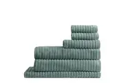 6pc Canningvale Alessia Cotton Bamboo Soft Quick Drying Rib Towel Set Menthol